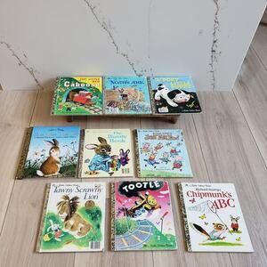 Vintage Lot 9 Little Golden Books Poky Little‎ Puppy Tootle Tawny Scrawny Lion